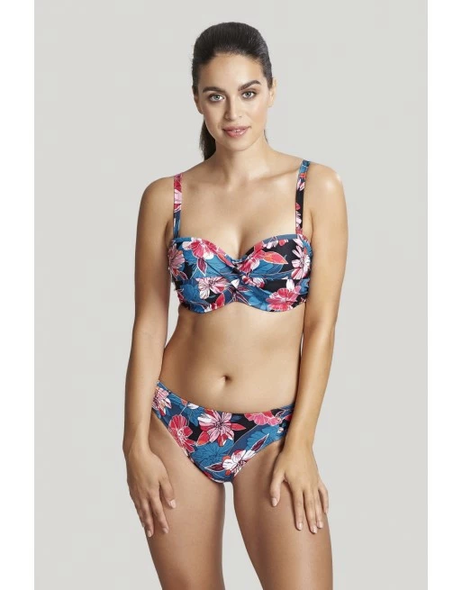 Panache Swim Anya Riva Print Bandeau Bikini BH Kleine En Grote Maten 65-85 Cup D Tot K - Blue Floral - SW1403 - Afbeelding 3