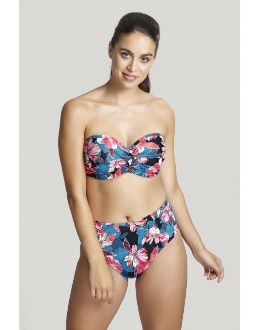 Panache Swim Anya Riva Print Bandeau Bikini BH Kleine En Grote Maten 65-85 Cup D Tot K - Blue Floral - SW1403 - Afbeelding 6