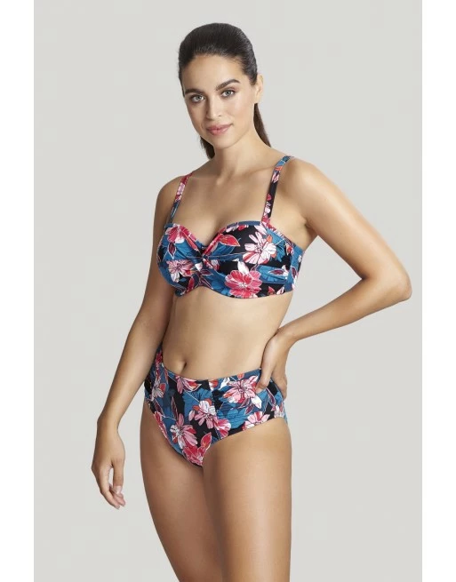 Panache Swim Anya Riva Print Bandeau Bikini BH Kleine En Grote Maten 65-85 Cup D Tot K - Blue Floral - SW1403 - Afbeelding 8