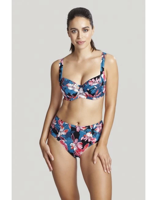 Panache Swim Anya Riva Print Midi Bikini Slip Kleine - Grote Maten 34-46 - Blue Floral - SW1407