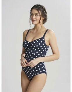 Panache Swim Anya Riva Spot Badpak Kleine En Grote Maten 65-90 Cup D Tot K - Navy/Vanilla - SW1450