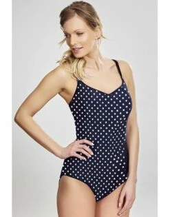 Panache Swim Anya Spot Badpak Grote Cupmaten D - K / T. 65-90 - Navy/Ivory - SW1010