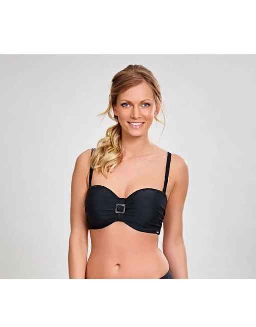 Panache Swim Anya Strapless Bandeau / Multiway Bikini Beha Grote Cupmaten - Zwart - SW0883 - Afbeelding 3