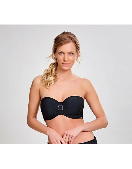 Panache Swim Anya Strapless Bandeau / Multiway Bikini Beha Grote Cupmaten - Zwart - SW0883 - Afbeelding 4