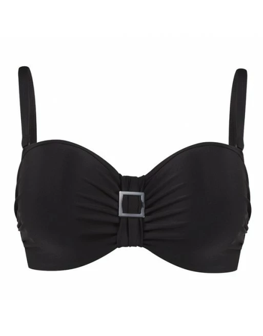 Panache Swim Anya Strapless Bandeau / Multiway Bikini Beha Grote Cupmaten - Zwart - SW0883