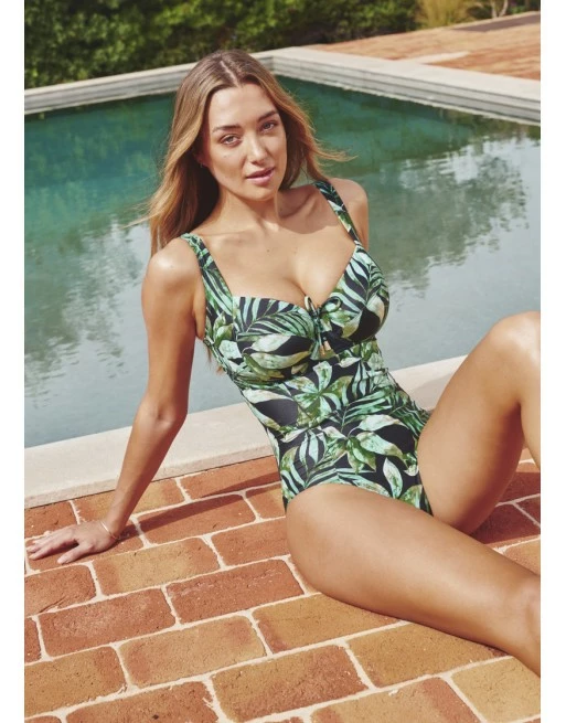 Panache Swim Bali Balconnet Badpak Kleine En Grote Maten 65-90 Cup D Tot K - Palm Print - SW16400 - Afbeelding 4