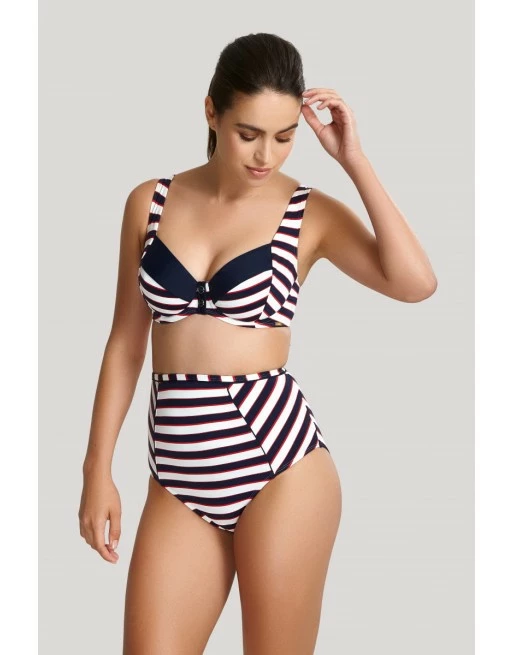 Panache Swim Lucille Bikini Slip Hoge Taille - Navy Stripe - SW1375 - Afbeelding 2