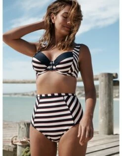 Panache Swim Lucille Bikini Slip Hoge Taille - Navy Stripe - SW1375