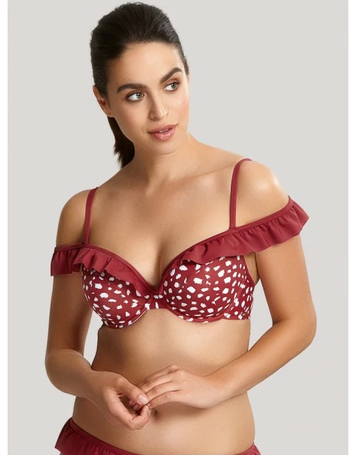 Panache Swim Mila Plunge Bikini Beha Grote Cupmaten Brick Red - SW1344