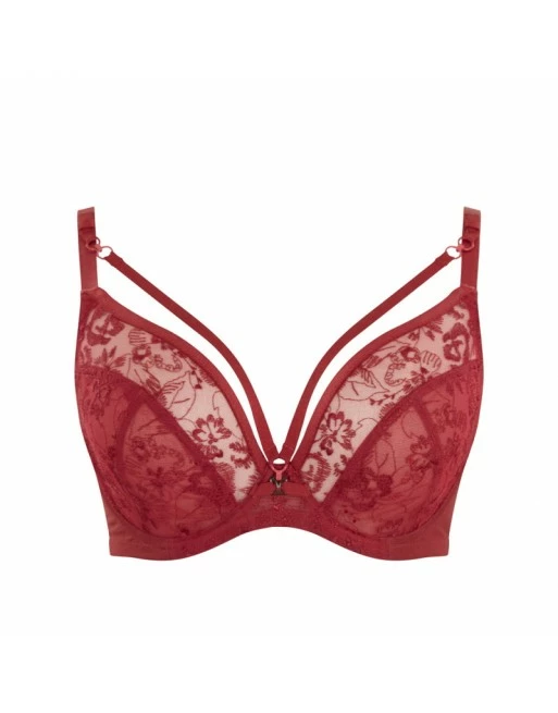 Panache Yasmin Plunge Beha Grote Cupmaten D - J / T. 60-85 - Ruby - 10646 - Afbeelding 7