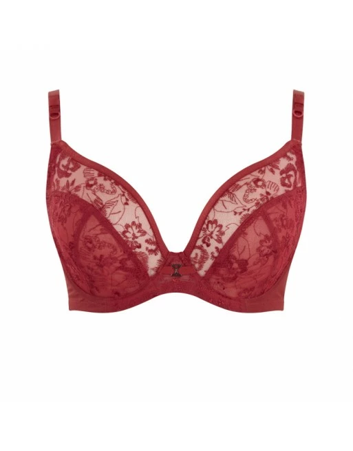 Panache Yasmin Plunge Beha Grote Cupmaten D - J / T. 60-85 - Ruby - 10646 - Afbeelding 8