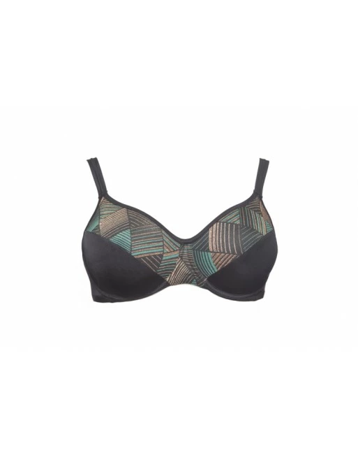 Plaisir Harlequin Bikini Beha Grote Maten 90-105 Cup C - H - Black/Green Lurex - T0023 - Afbeelding 4