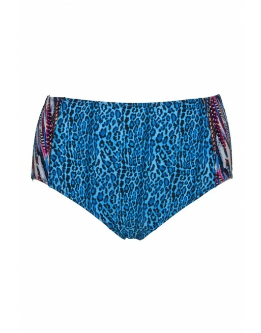 Plaisir Remix Bikini Slip Hoge Taille Grote Maten 44 - 50 - Blue - T0024 - Afbeelding 2