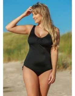 Plaisir Solid Color Badpak + Beugel Grote Maten 54/56 Cup C/D - Zwart - T008