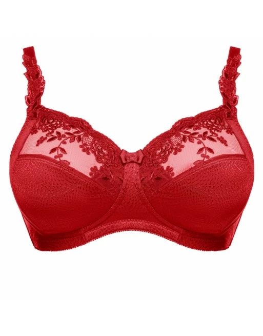 Ulla Dessous Ella BH Zonder Beugel Kleine En Grote Maten 75-120 Cup D Tot L - Rood - 3628 - Afbeelding 2