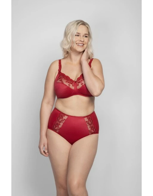 Ulla Dessous Ella BH Zonder Beugel Kleine En Grote Maten 75-120 Cup D Tot L - Rood - 3628 - Afbeelding 3