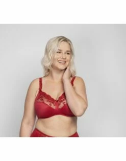 Ulla Dessous Ella BH Zonder Beugel Kleine En Grote Maten 75-120 Cup D Tot L - Rood - 3628