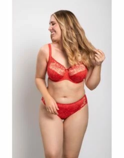 Ulla Dessous Jasmin Slip Kleine + Grote Maten 36-50 - Red Poppy - 2732