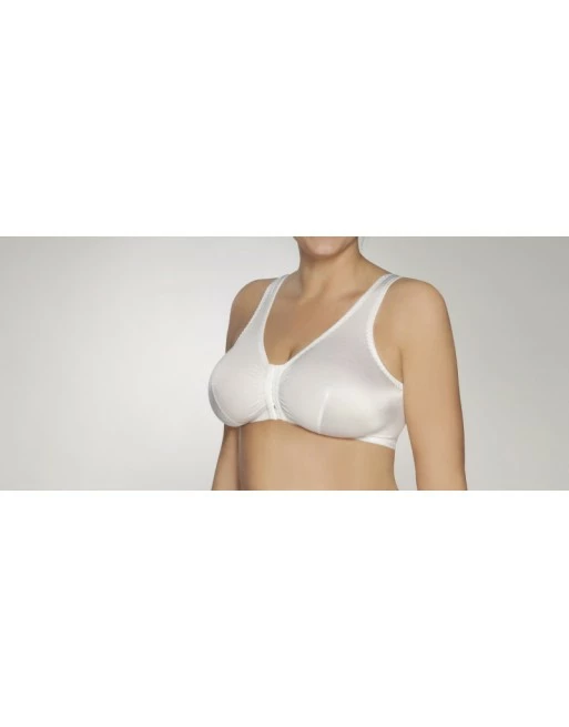 Ulla Dessous Slaapbeha Met Voorsluiting Katoen 75% Kleine - Groten Maten 75-130 - Wit - 1263 - Afbeelding 2