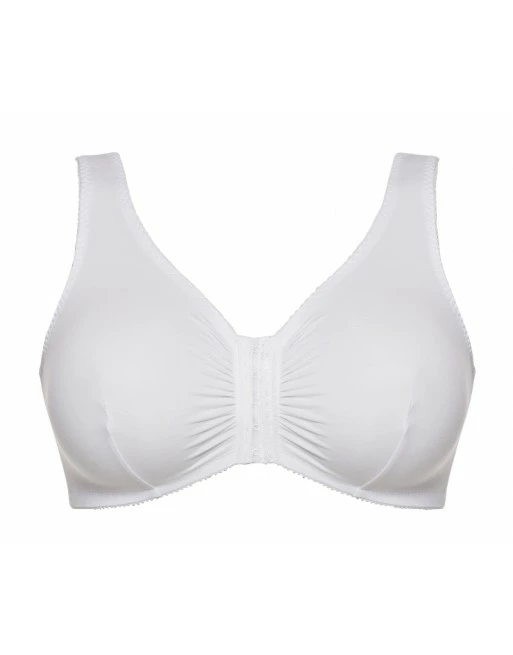 Ulla Dessous Slaapbeha Met Voorsluiting Katoen 75% Kleine - Groten Maten 75-130 - Wit - 1263