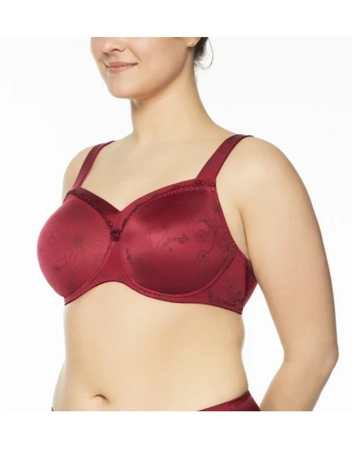 Ulla Dessous Viola T-Shirt BH Kleine En Grote Maten 70-110 Cup H Tot L - Karminrot - 3225