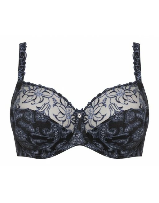 Ulla Dessous Zoë Hele Cup BH Kleine En Grote Maten 70-100 Cup H Tot L - Black/Blue - 4125 - Afbeelding 2